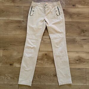 Boss Orange Slim Fit Khaki Pants Women’s 4 Beige Zipper Pocket Moto Style